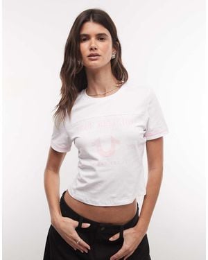 TRUE RELIGION Camiseta Baby Con Logo De Strass En - Blanco
