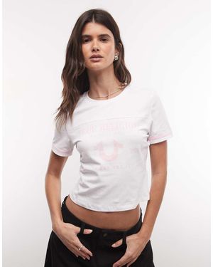 TRUE RELIGION Camiseta Con Diseño Encogido Con Logo En - Blanco