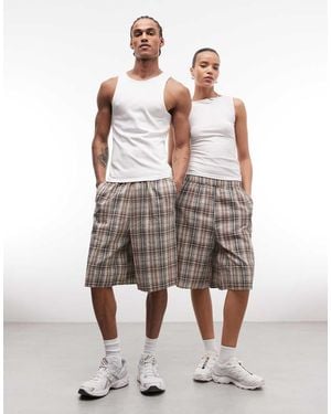 Collusion Unisex Longline Short - Brown