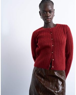 TOPSHOP Gilet ras - Rouge