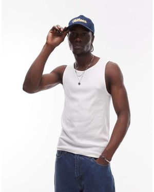 TOPMAN Canotta A Coste Bianca - Bianco