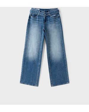 Stradivarius Jeans Wide Leg A Doppia Vita - Blu