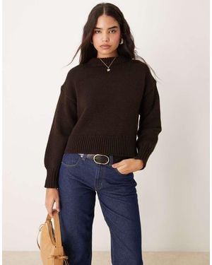 Mango Oversized Crew Neck Jumper - Blue