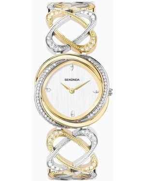 Sekonda Reloj Para Mujer Con Esfera Plateada De 30 Mm Y Correa De Aleación Hidden Hearts De - Metálico