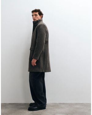 Mango Taillierte jacke aus wollmix mit stehkragen - Weiß