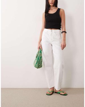 ASOS Vaqueros Blancos De Corte Barrel Slim De - Rosa