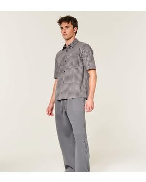Hollister Tall Feel Good Embroidered Graphic Baggy Joggers - Grey
