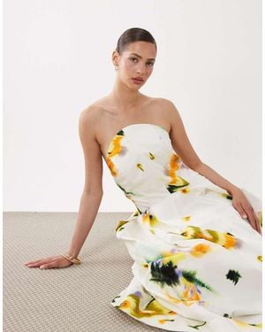 ARRANGE Structured Bandeau Maxi Dress - Metallic