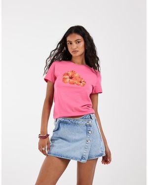 ASOS Denim Skort Met Overslag - Rood