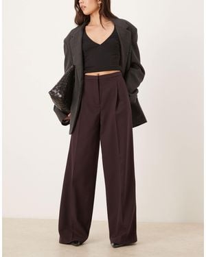 Mango Seam Front Tailored Trouser - Brown