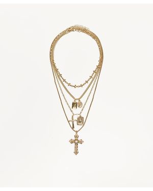 Bershka Set Van 4 Kettingen Met Hangertje - Wit
