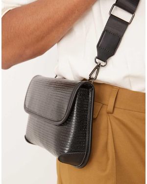 ASOS Lizard Faux Leather Crossbody - White