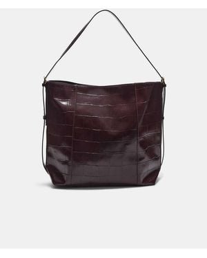 Stradivarius Mock Croc Bucket Bag - Red