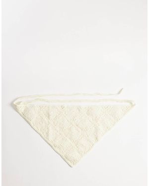 Glamorous Foulard All'Uncinetto Color Crema A Fiori - Neutro