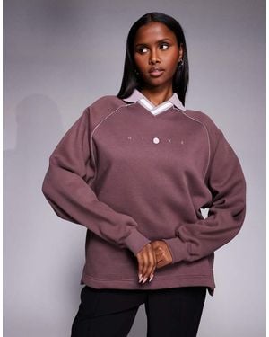 Nike Phoenix Fleece Oversized Polo - Purple