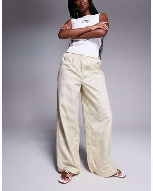 Missy Empire Pantalones A Rayas Amarillas De Pernera Ancha Con Cinturilla Elástica De - Amarillo