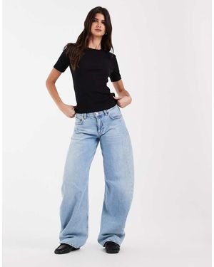 & Other Stories Ribbed Slim Fit T-shirt - Blue