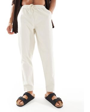 River Island Linen Look Pull On Trousers - White