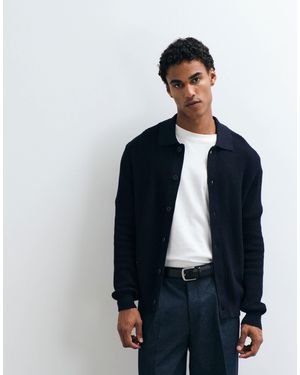 Mango Strickjacke mit durchgehender knopfleiste - Blau