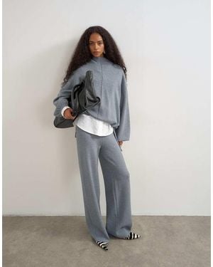 TOPSHOP Pantalón De Conjunto De Punto Con Detalle De Lazo En - Gris