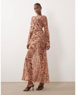 ASOS Sheer Maxi Co-ord Skirt - Pink