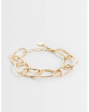 ASOS Chain Bracelet With Molten Links - Natural