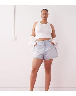 Collusion Plus Denim Mom Shorts - Pink