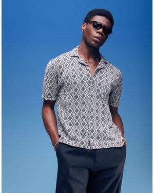 Hollister Short Sleeve Crochet Contrast Cross Shirt - Blue