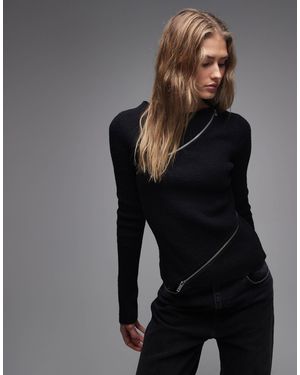 Weekday Pull zippé - Noir