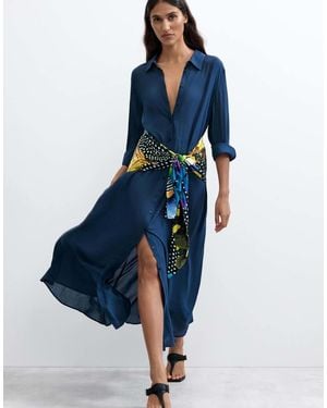 Desigual Midi Shirt Dress. C. Lacroix - Blue