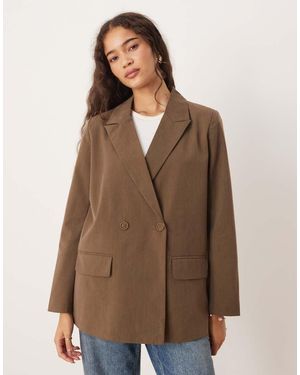 Brave Soul Structured Blazer - Brown