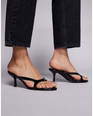 Public Desire Sculpt Kitten Heel Mule Sandals - Black