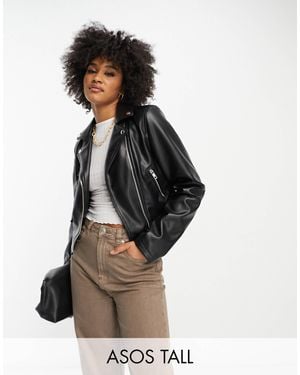 ASOS Asos Design Tall Ultimate Faux Leather Biker Jacket - Black