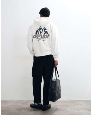 ASOS Relaxed Hoodie With Back Print - White