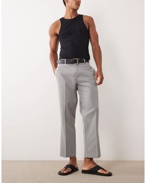 ASOS Smart Straight Cropped Pants - Gray