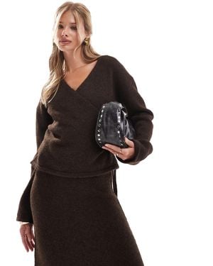 4th & Reckless – flauschige wollmix-strickjacke - Schwarz