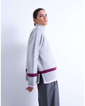 TOPSHOP Jersey Con Detalle De Rayas Posicionales De - Blanco