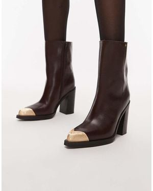 Bronx Toe Cap Detail Boots - Black