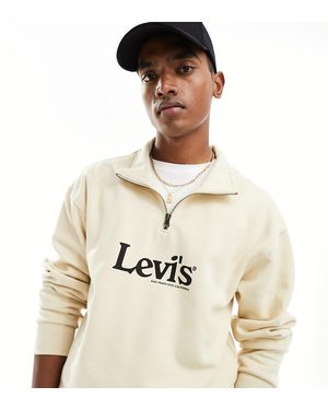 Felpa grigia con zip e logo da Uomo di Levi s in Grigio Lyst