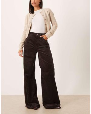Mango Carmenp 100% Cotton Cord Wide Leg Jean - Natural