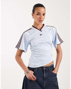 adidas Originals Ruched Football Top - White