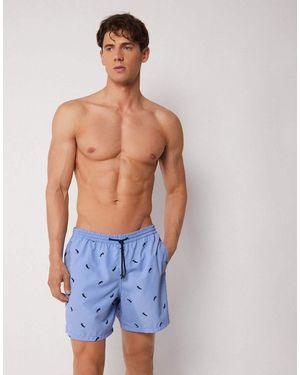Calzedonia Pattern Swim Boxer Formentera - Blue