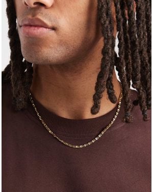 ASOS Waterproof Stainless Steel Swirl Link Chain Necklace - Brown