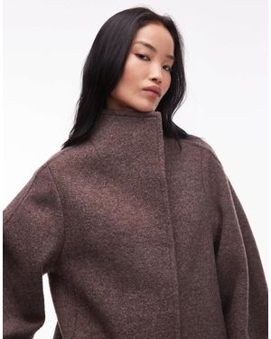 & Other Stories Wool Mock Neck Short Jacket - Brown