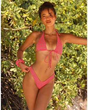 Kulani Kinis Strawberry Siesta Halter Bikini Top - Red