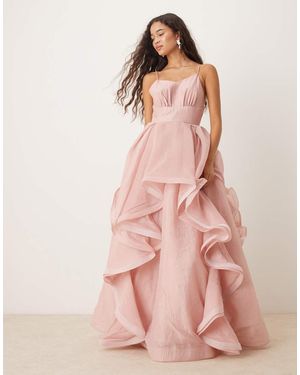 True Decadence V Neck Maxi Dresses - Pink