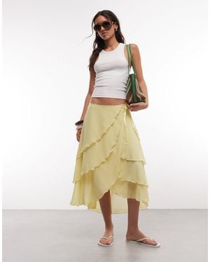 Monki – chiffon-midirock - Natur