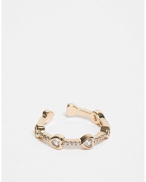 ASOS Ring With Diamante Heart Stone Set - Natural