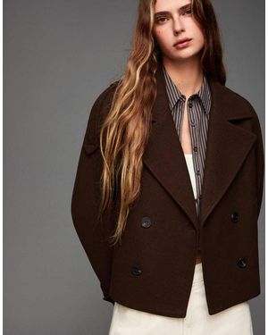 Bershka Soft Trench Coat - Brown