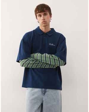 Collusion – zweilagiges polo-t-shirt - Blau